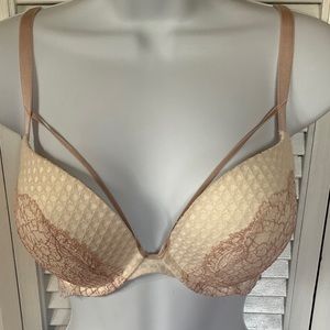 Victoria's Secret Cream and Brown Lace Bra